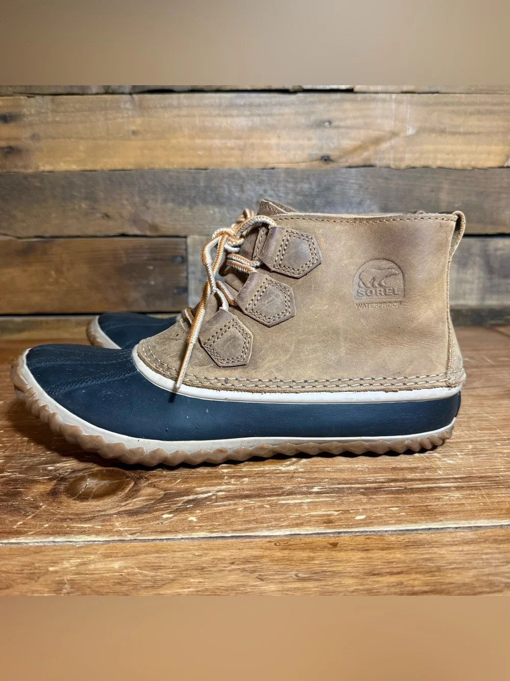 Sorel Womens Out N About Waterproof Duck Boot Size 9.5 Brown Leather NL2133-286